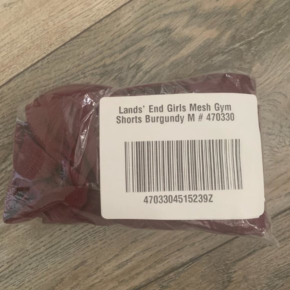 NWT‎ LANDS' END GIRLS MESH GYM SHORTS BURGUNDY MEDIUM - Picture 4 of 6